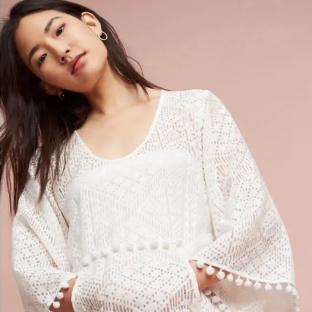 Anthropologie Corey Lynn Calter Pom Pom Cover Up